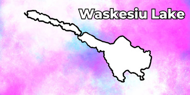 An outline of Waskesiu Lake.